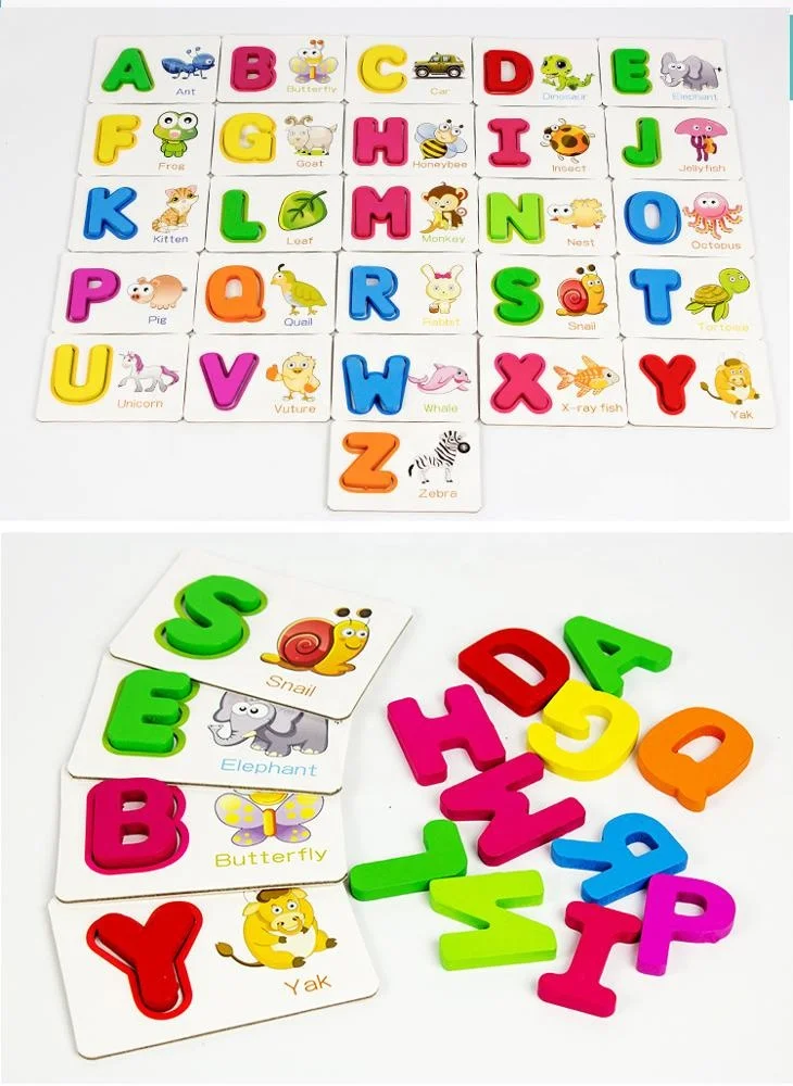 custom learning kids educational puzzle cards with  box pack