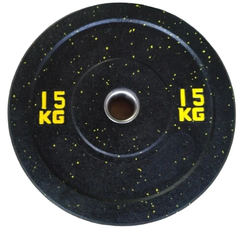 Custom Logo Gym Fitness Weightlifting Hi-temp Barbell Plate 5kg 10kg Power Training Crumb Rubber Bumper Plate