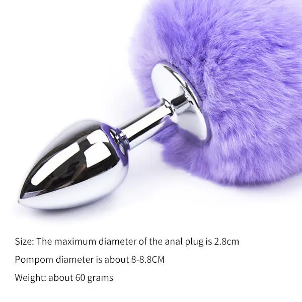 New Model Sex Toys Japan Girl Av Adult  Soft Gay Huge Expand Plush Furry Fuzzy Metal Cat Rabbit Tail Anal Plug Butt