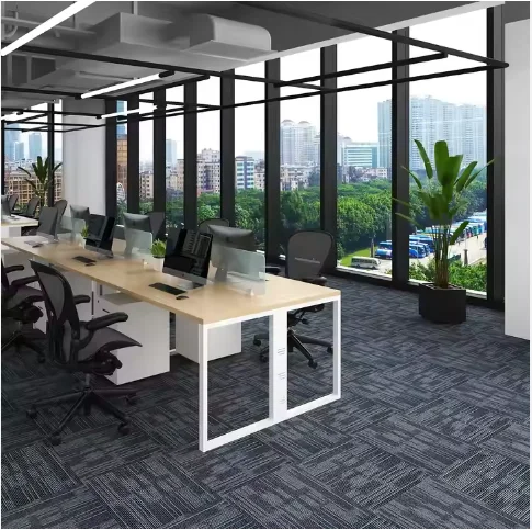 Luxury hotel carpet PP nylon jacquard commercial office carpet tiles PVC floor square carpet 50x50