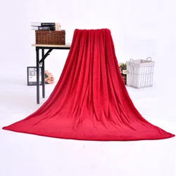 Wholesale comfortable 100% polyester solid coral fleece throw blanket