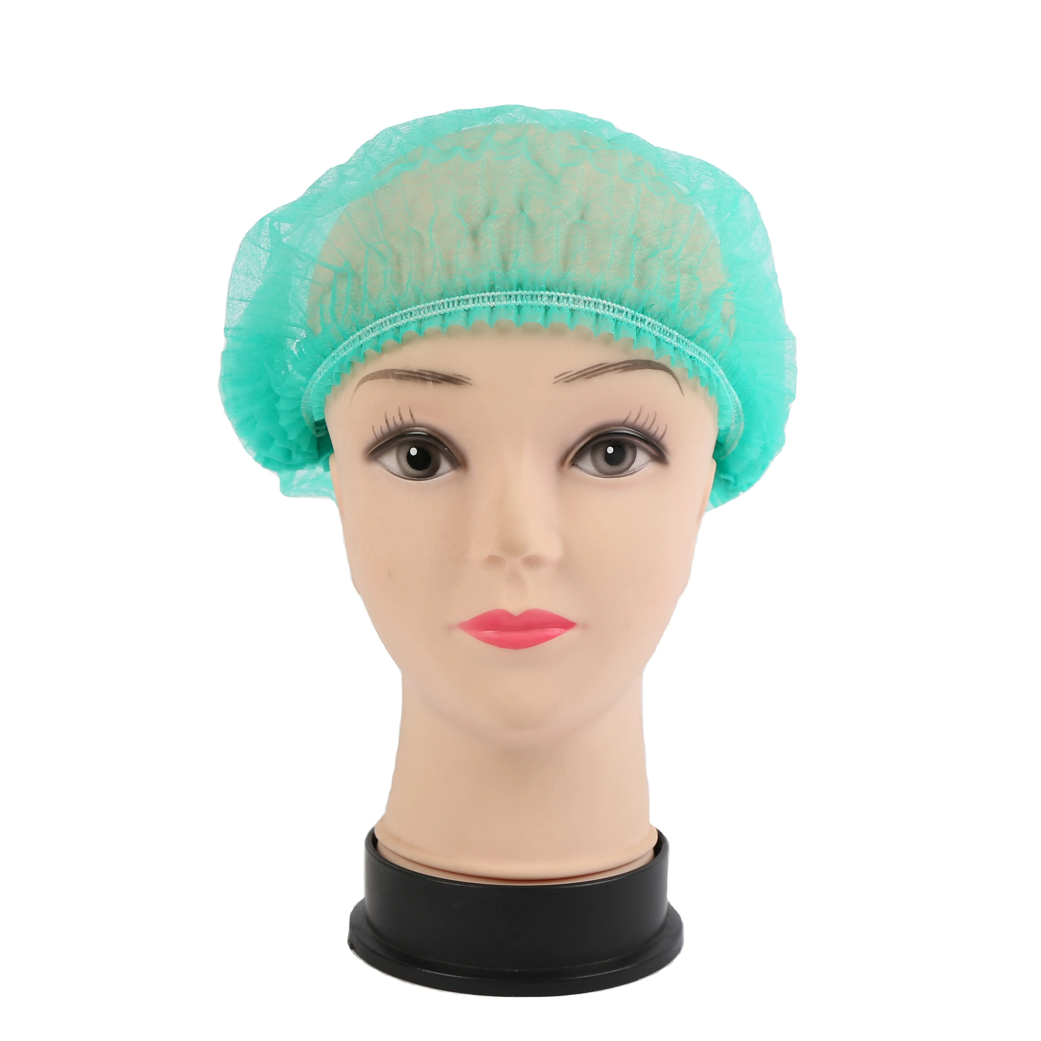 Hot wholesale Disposable Non woven doctor hat strip clip cap bouffant head cover Hair Net