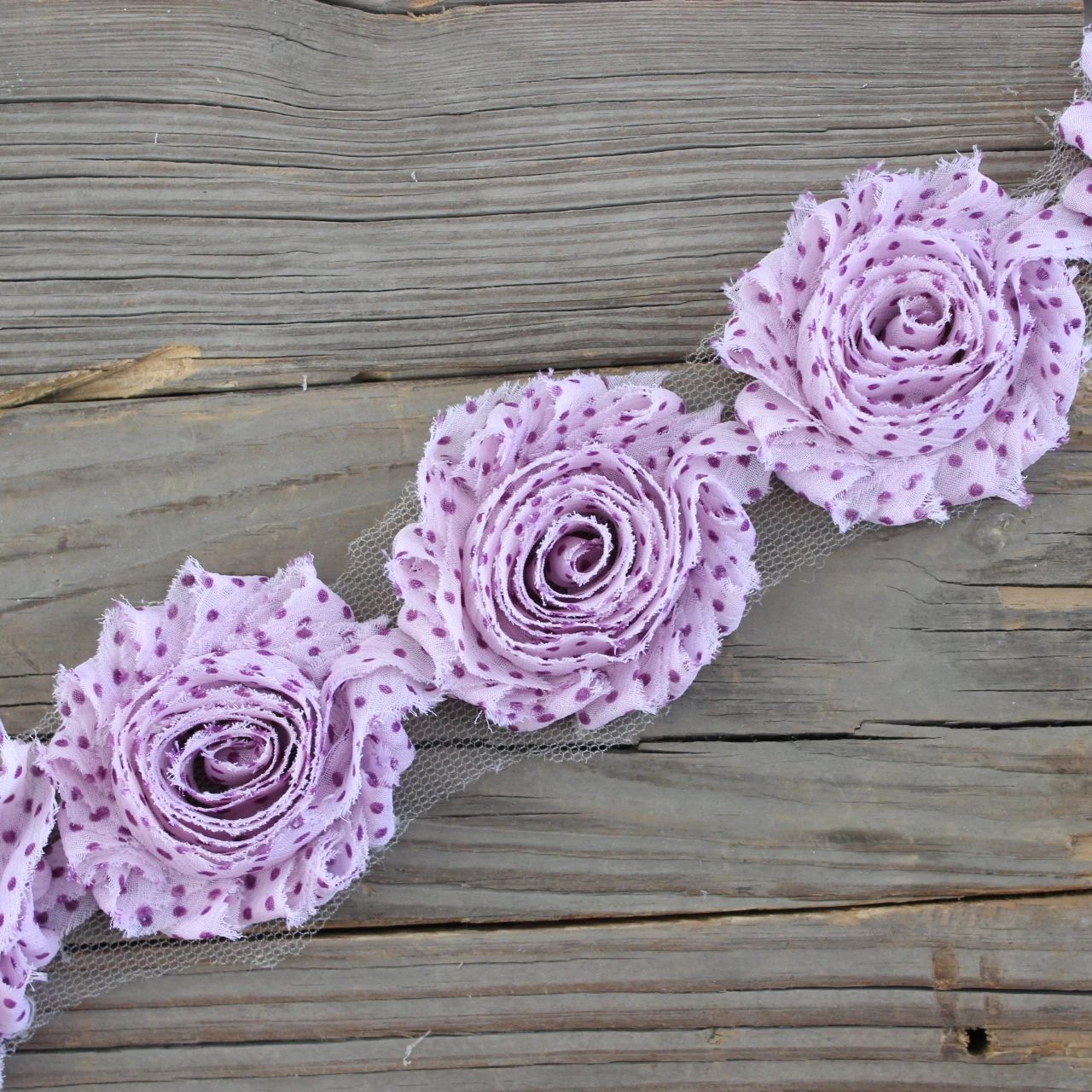 2.5'Chic Shabby Frayed Flower Trim Chiffon Flower For Kids Girl Hair Flowers