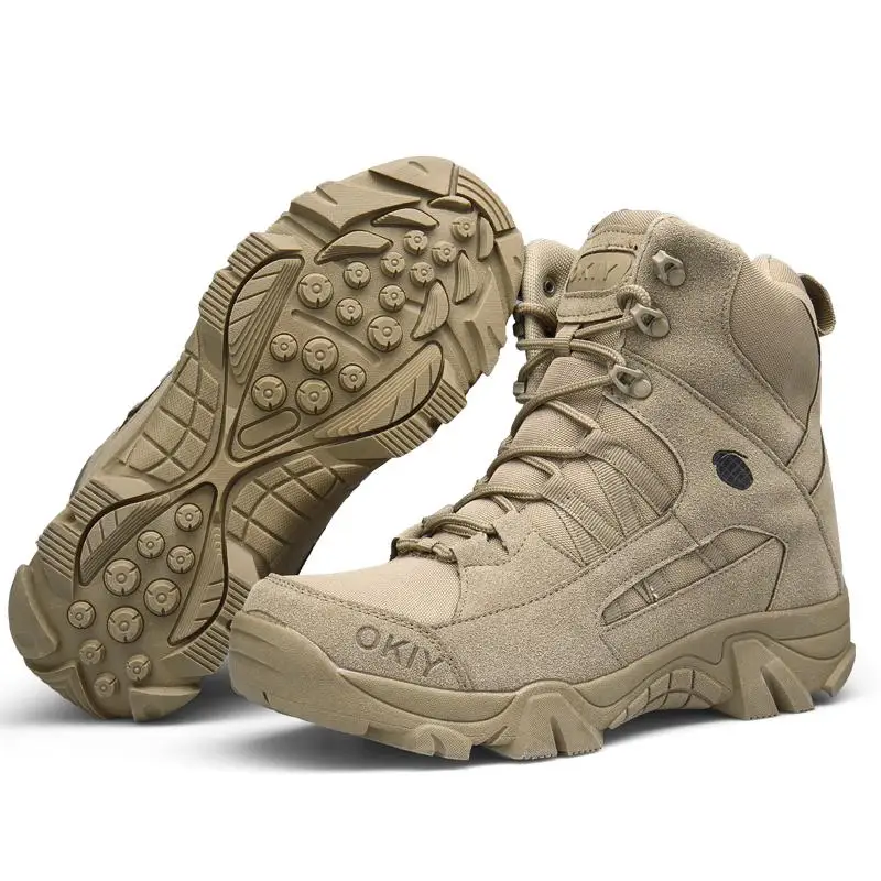 Military Tactical Side Zipper Lace Up Combat Boots Breathable Desert Outdoor Hiking boots for Men