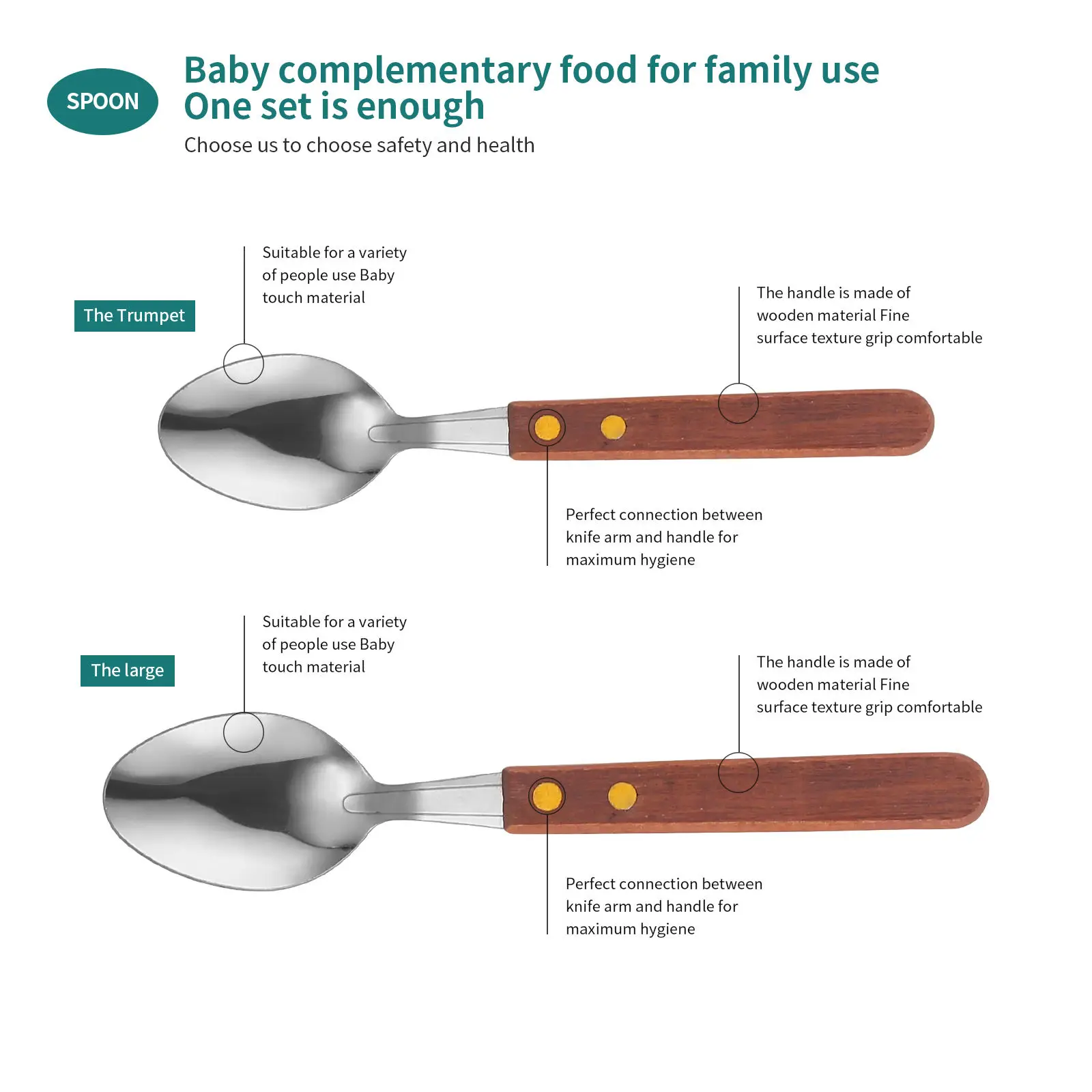 12-24 Piece Set Stainless Steel Spoon & Fork Set With Wooden Handle Fork and Spoon Edible Spoon Cutlery