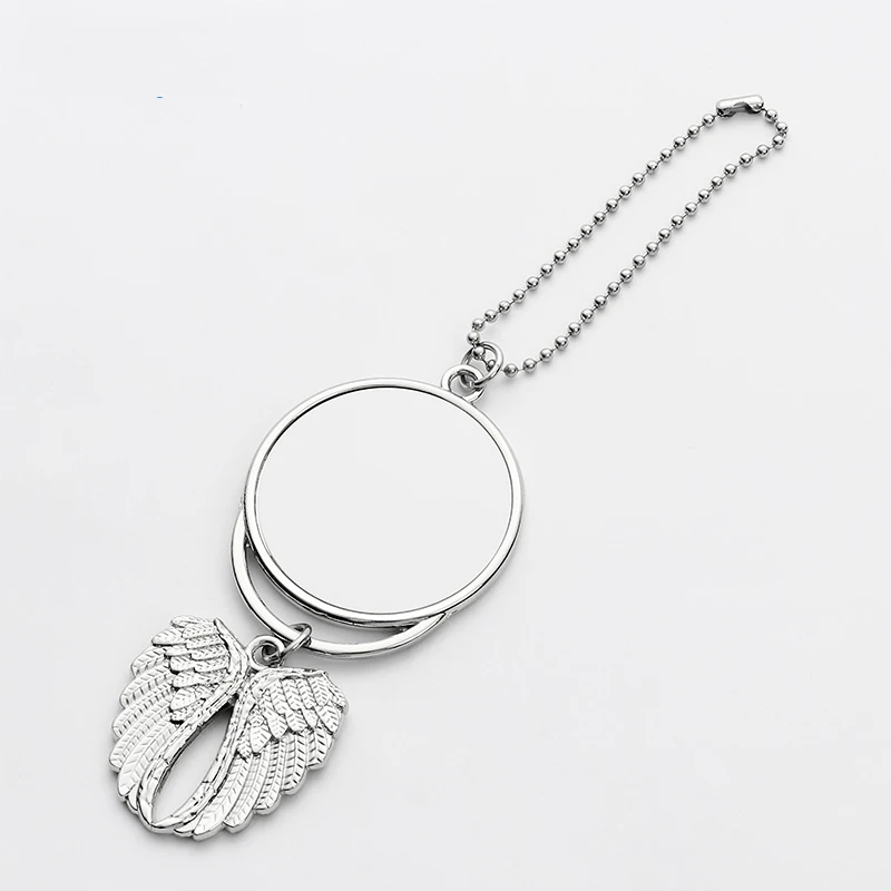 Personalized Custom Sublimation Two Sides Printable Car Memorial Ornament Hanger With Angel Wings