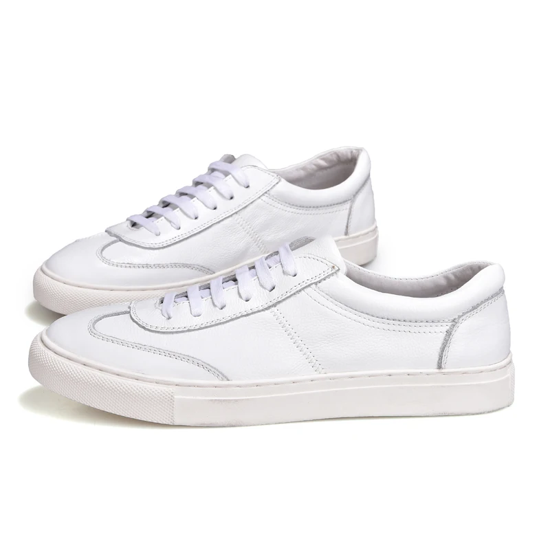 Wholesale classic casual white shoes low price genuine leather men sneakers for fashion