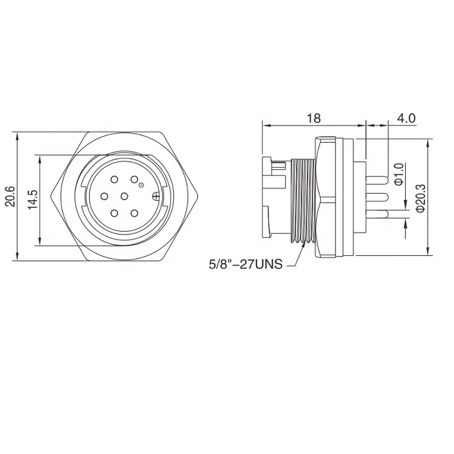 Finecables Quick Lock PCB Panel Mount Plastic M12 Waterproof Connector