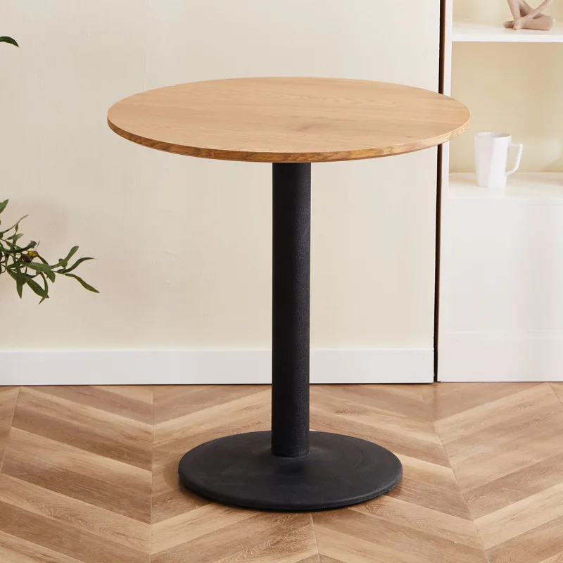 Hot Sell Nordic Modern Black White Tulip Design Mdf Wooden Top Install Dining Custom Small Round Table
