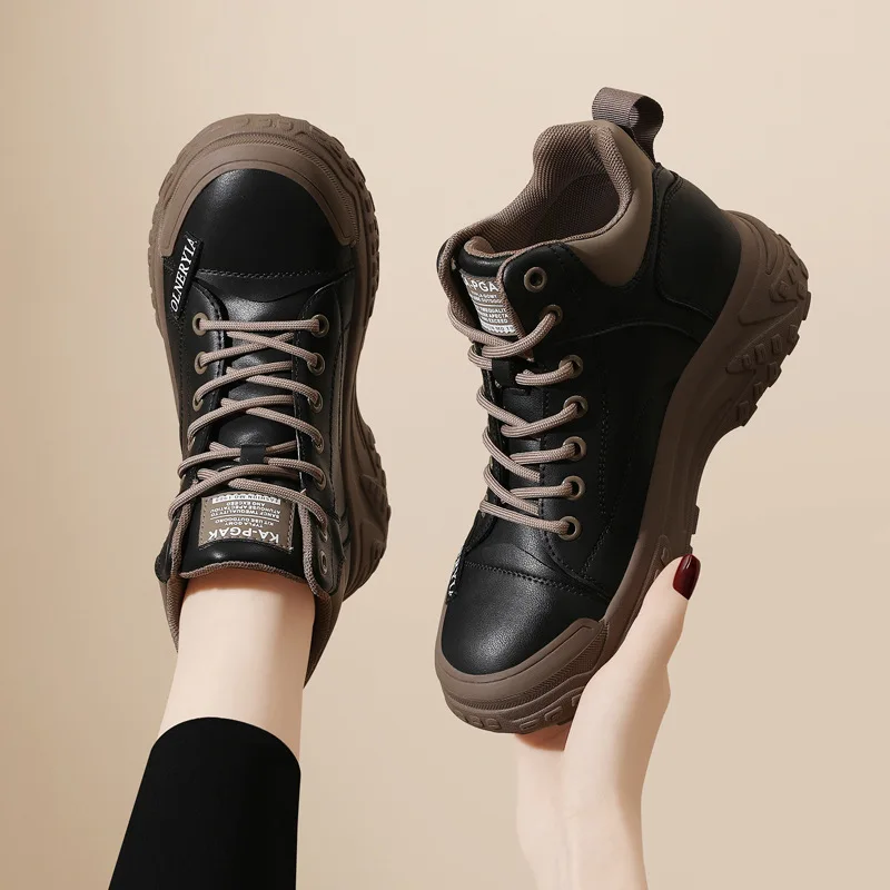 Wholesale High Quality Fashion Women Martin Boots Double Cowhide Warm Outdoor Boots High Top Casual Martin Boots