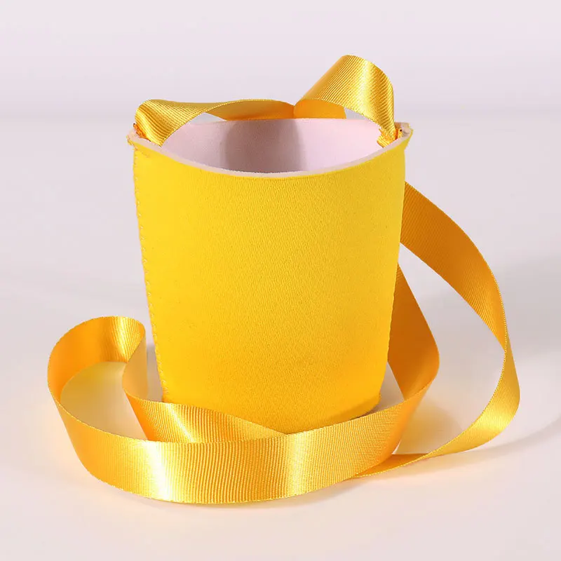 BSBH Hotsale Custom Sublimation Print Polyester Lanyard With Neoprene Wine Glass Can Holder With Adjustable Shoulder Neck Strap