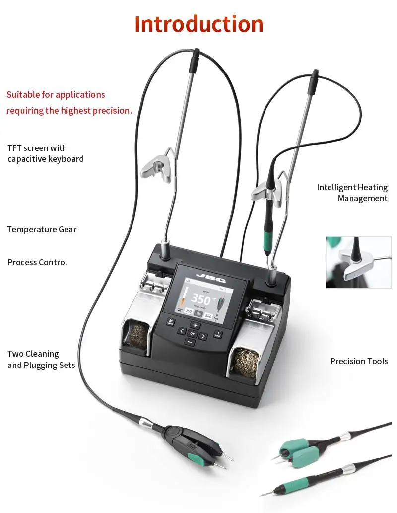 Factory Price JBC 2 In 1 Pliers Clamp NT115-A Handle C115 Solder Tips Welding Tools NASE Rework Nano Precision Soldering Station