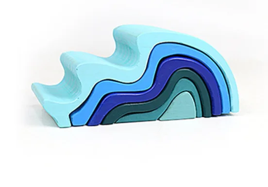 Детские Большие радужные штабелируемые куклы walдорф игры детские креативные строительные блоки обучающая деревянная игрушка для детей