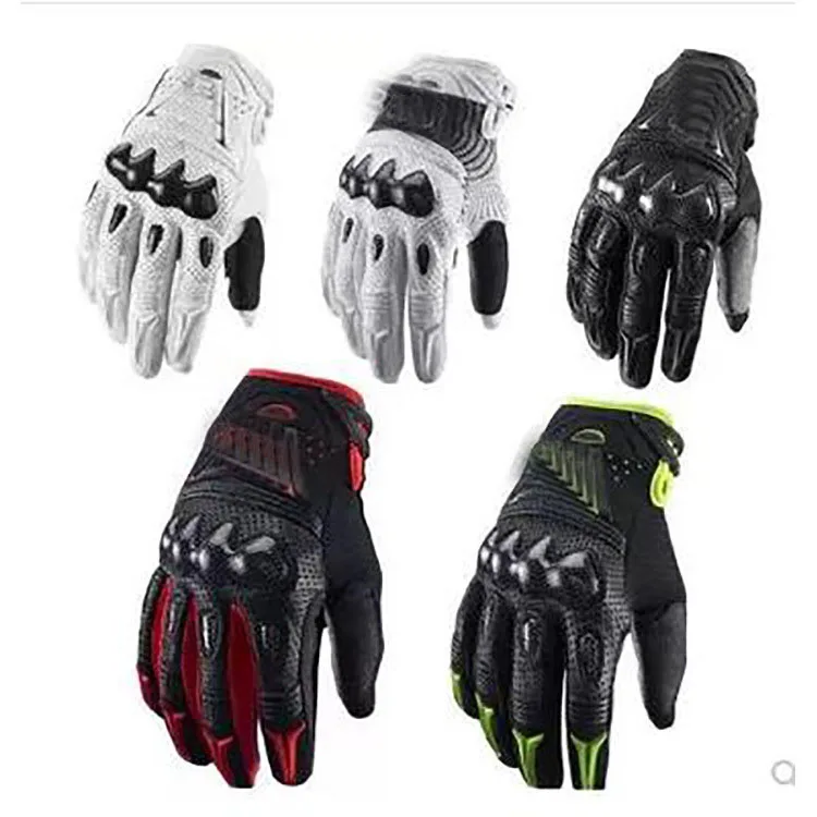 Breathable Full Finger Gloves Motorcycle Fashion Leather Hard Shell Motocross Mtb Atv Racing Gloves Guantes Moto Bomber Carbon