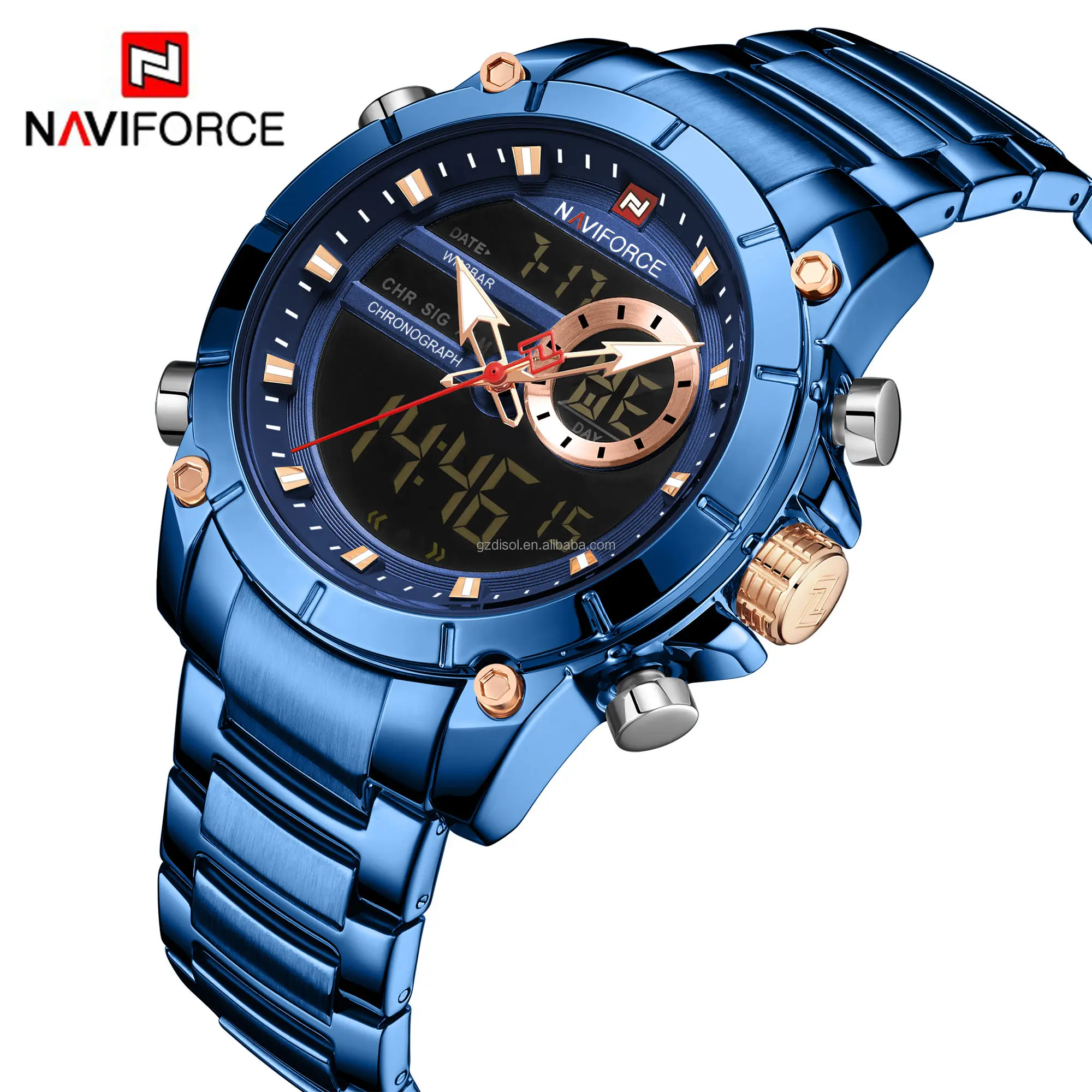 NAVIFORCE 9163 Sport Men Watches Brand Quartz Wrist Watch For Man digital Clock reloj relojes hombre relogio masculino