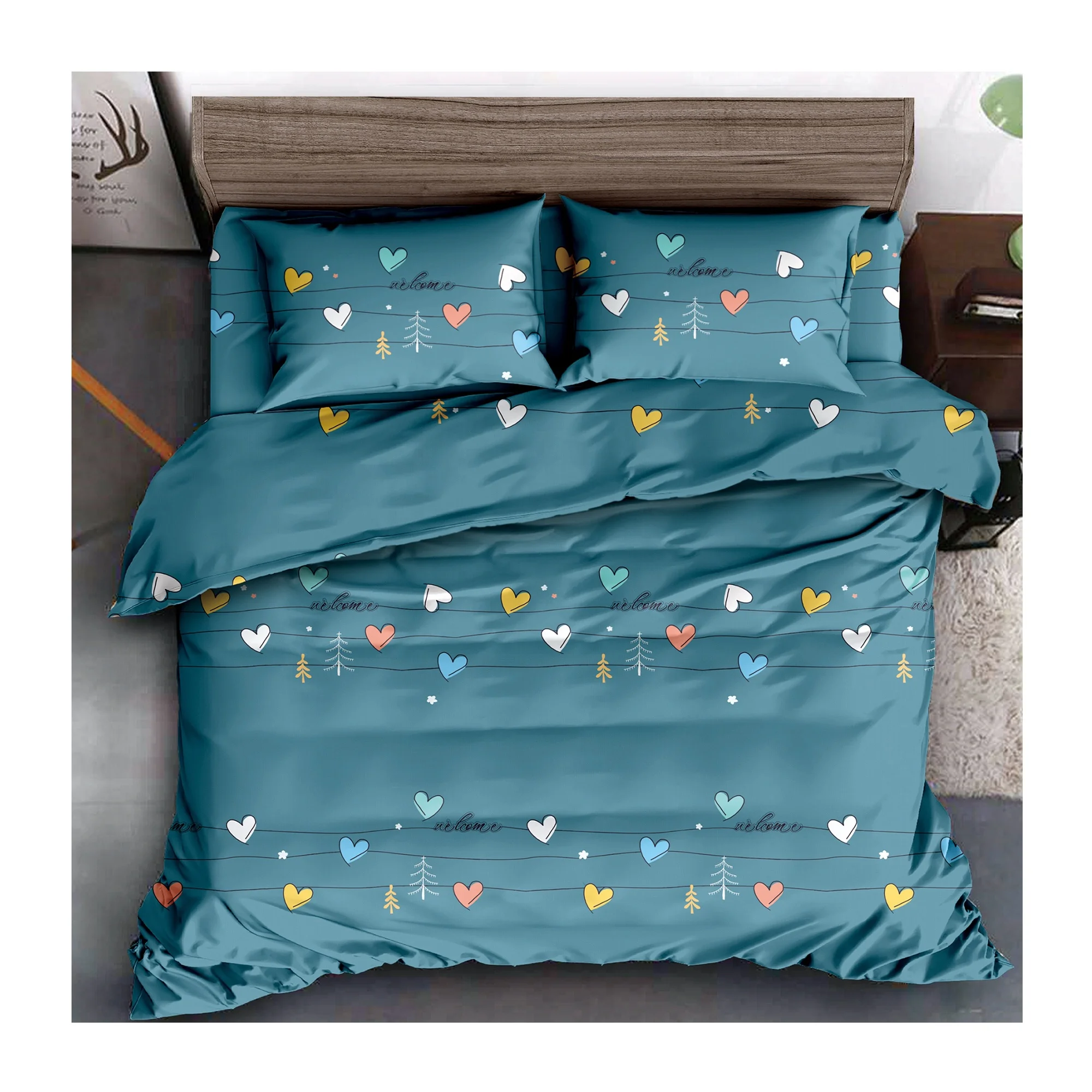 Fashion Factory Pigment Printing Fabric 100%Polyester Printed Bedsheet Fabric