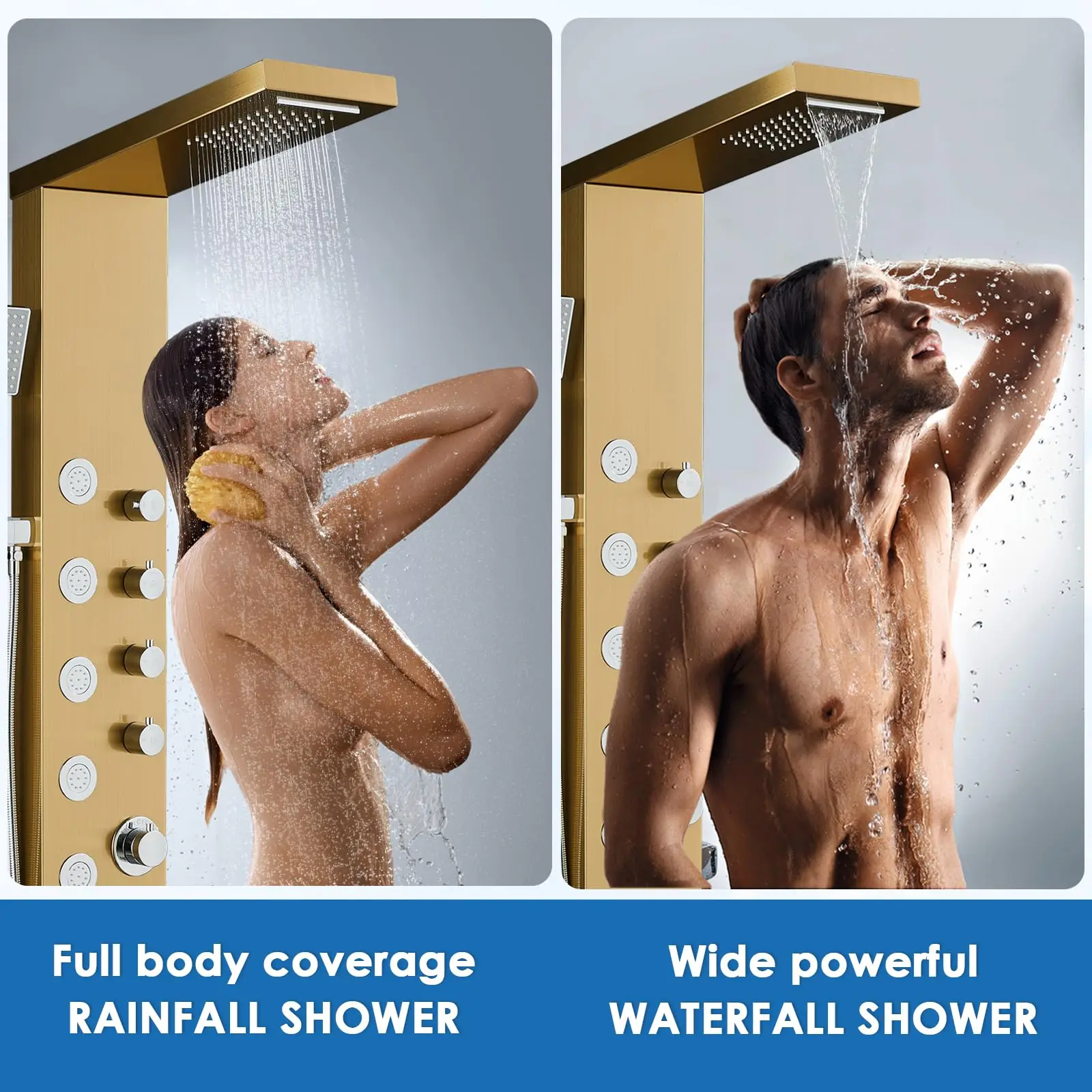 gold led water faucet shower faucet with led lights