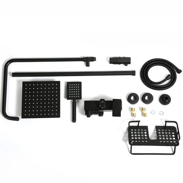 Best Quality Black Bathroom Shower Mixer Faucet Set Rainfall Shower Heads Shower System