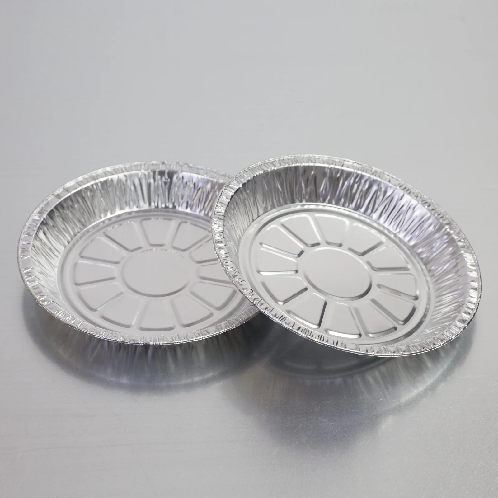 Disposable round aluminum foil pan pizza box 14 inch tin tray with clear plastic