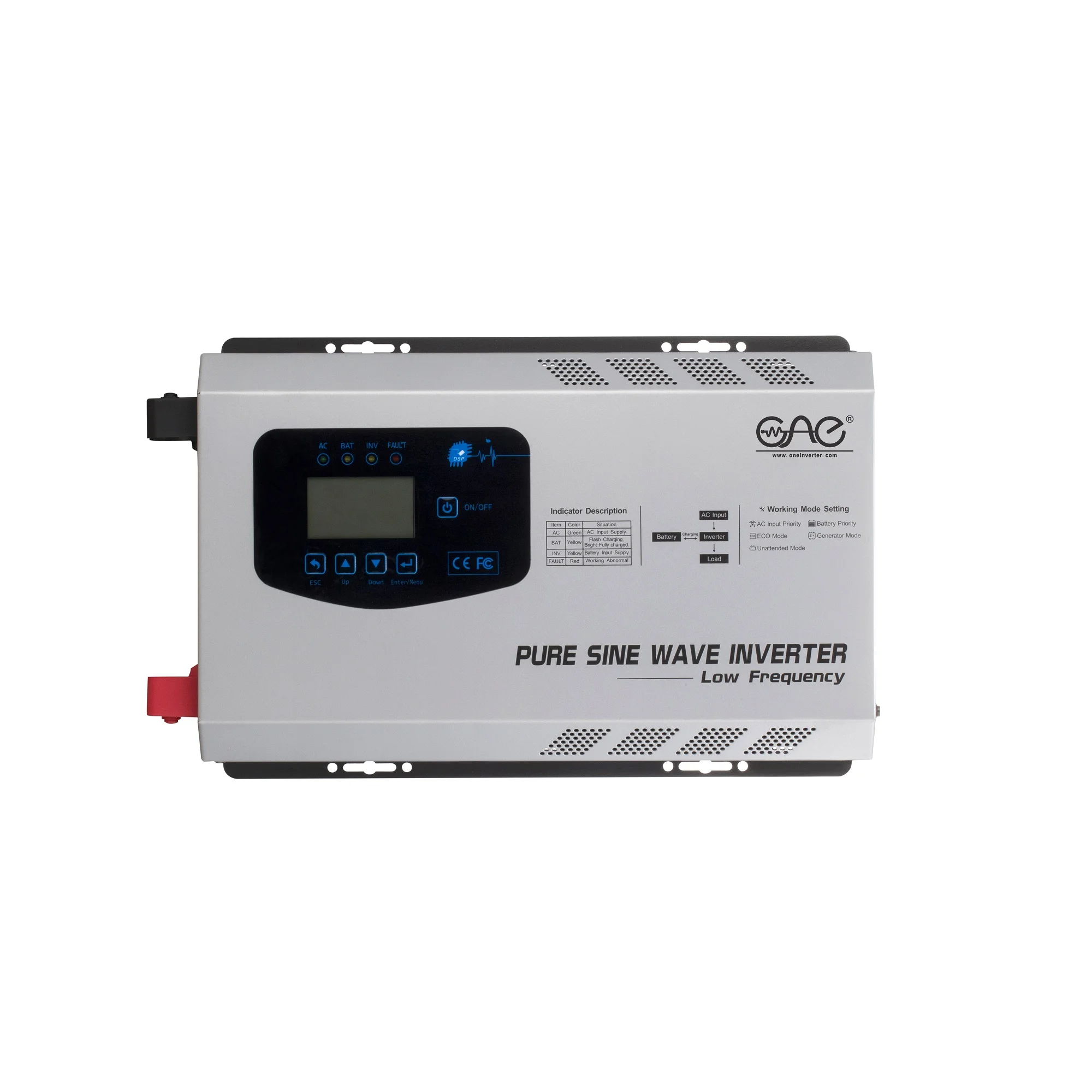3000W 12V 24V 30A  Low Frequency Pure Sine Wave Inverter 1kw 2kw 3KW 4KW 5KW 6KW 7KW  with AC Charger Toroidal Transformer