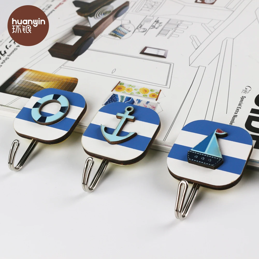 Cool decorative custom canada coastal blue boys beach wooden coat hooks