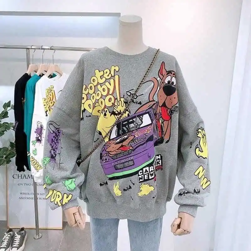 Custom Crew Neck Long Sleeve Kpop Style Casual Womens Sweatshirts And Hoodies Pullover Hoodies