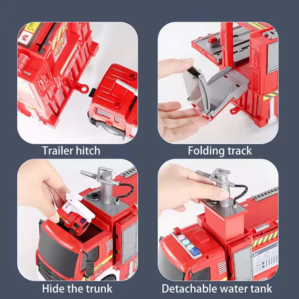 2024 Kids new city fire rescue vehicle toys simulate inertia fire water spray car toys with sound light