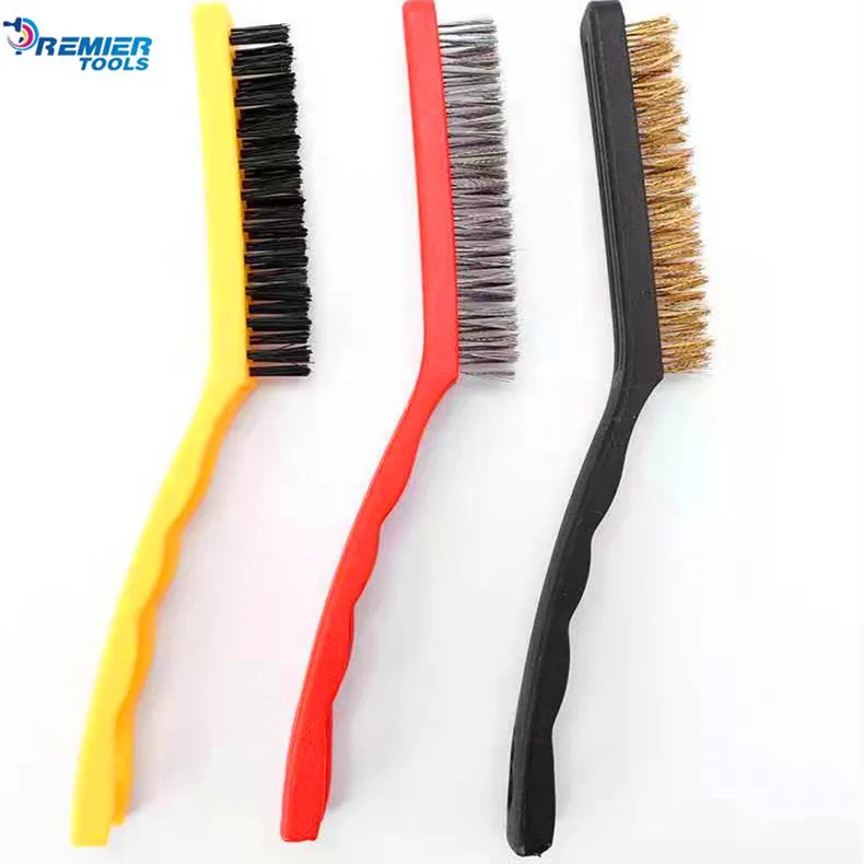9'  industrial cleaning brush nylon  brass stainless steel wire brush  for polishing rust removal and cleaning