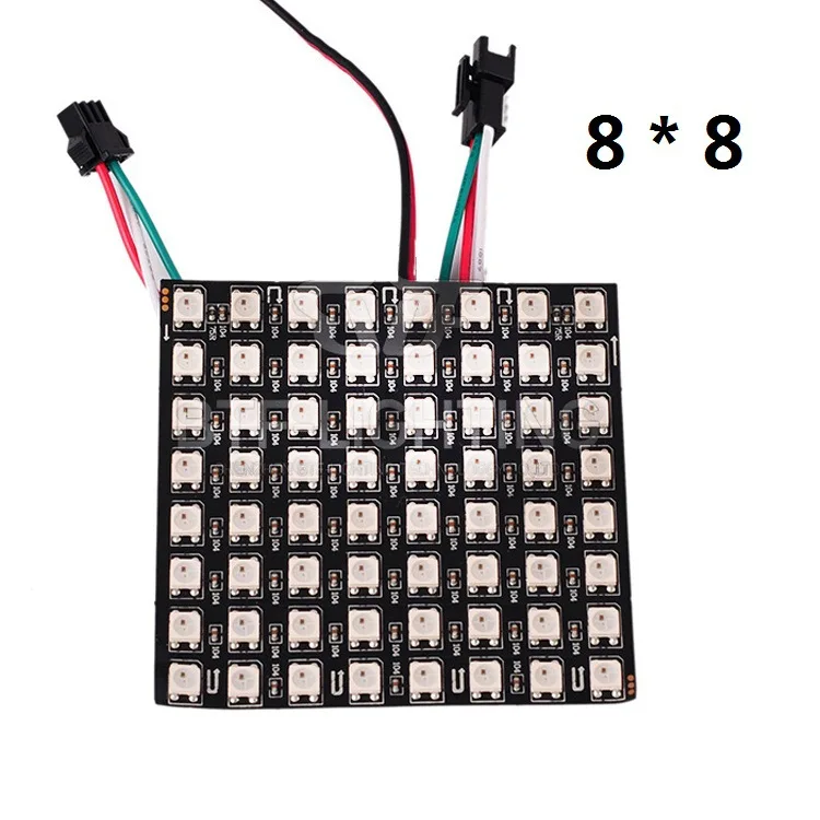 DC5V 8x8 16x16 8x32 pixels addressable WS2812B RGB LED Flex Matrix Strip Light Screen