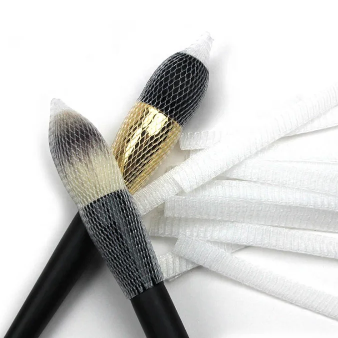 Sialia White PE Makeup Brush Protective Mesh Pen Flower Guard Protectors