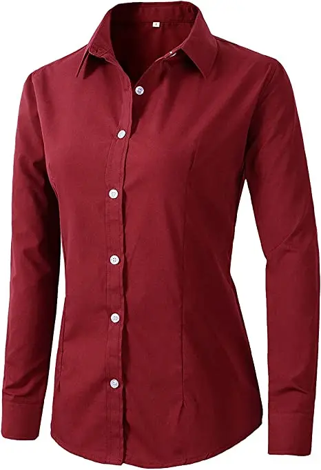 2023 Best sale pure color long sleeve shirts for women  top blouses modest blouses & shirts accept custom logo