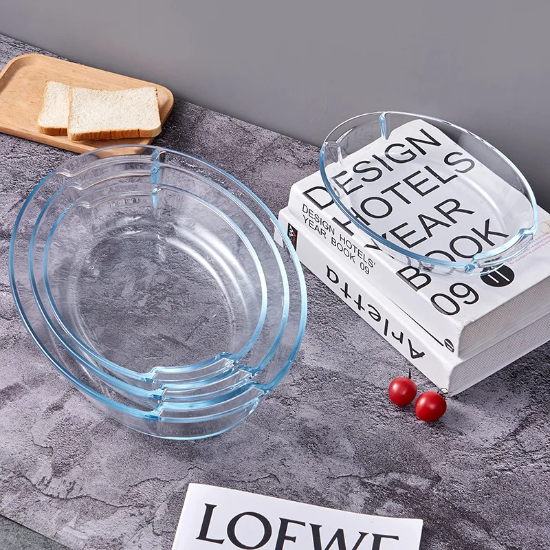 Wholesale Microwave oven thick heating glass baked rice tray fish tray glass baking tray with lid