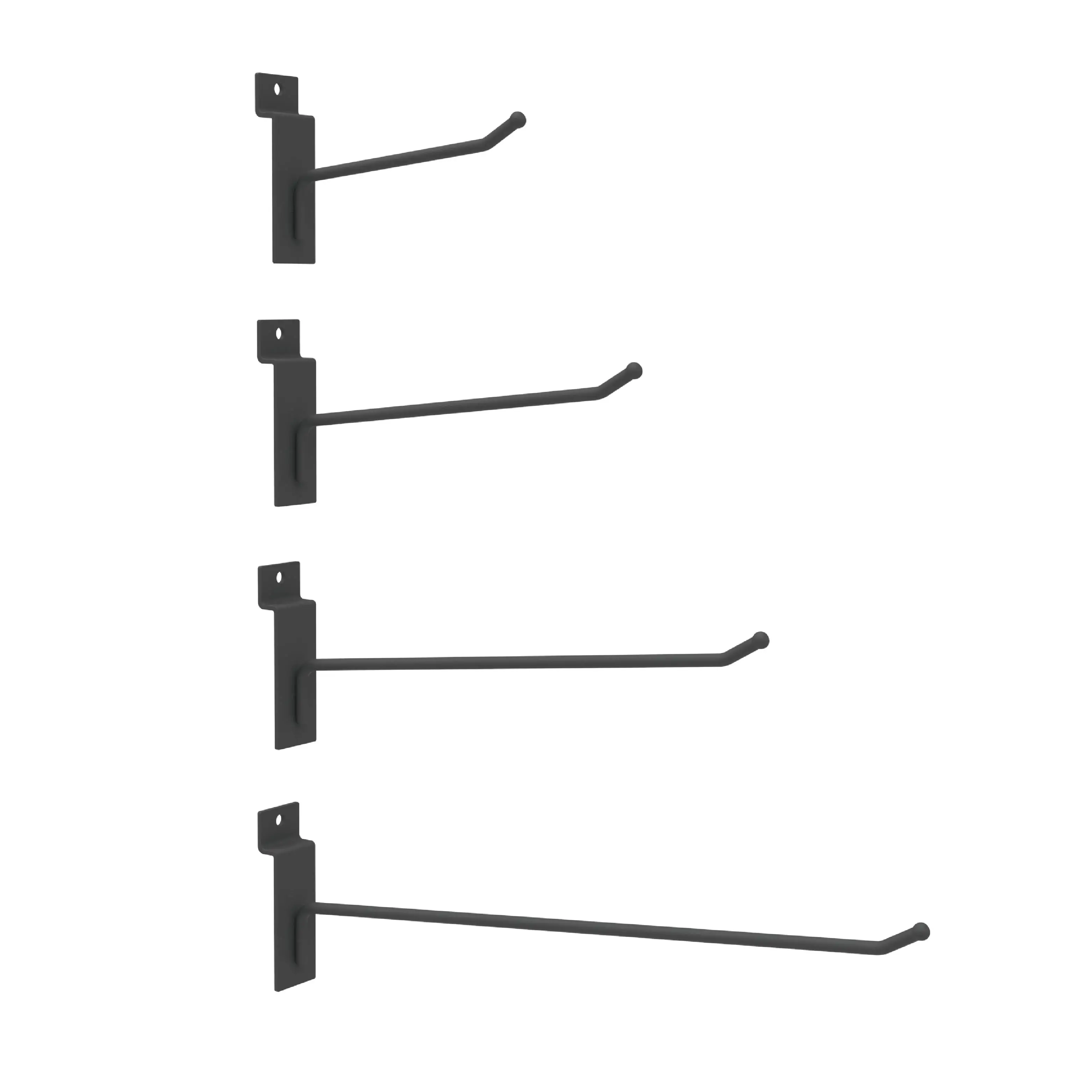 Витринные крючки по лучшей цене, однозубчатый круглый прямой крючок для супермаркета slatwall, сверхпрочная форма j, двойной металлический крючок