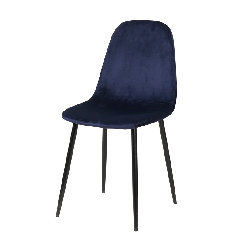  Indoor Room Furniture Round orange Fabric Dining Chair With Black Powder Coated
