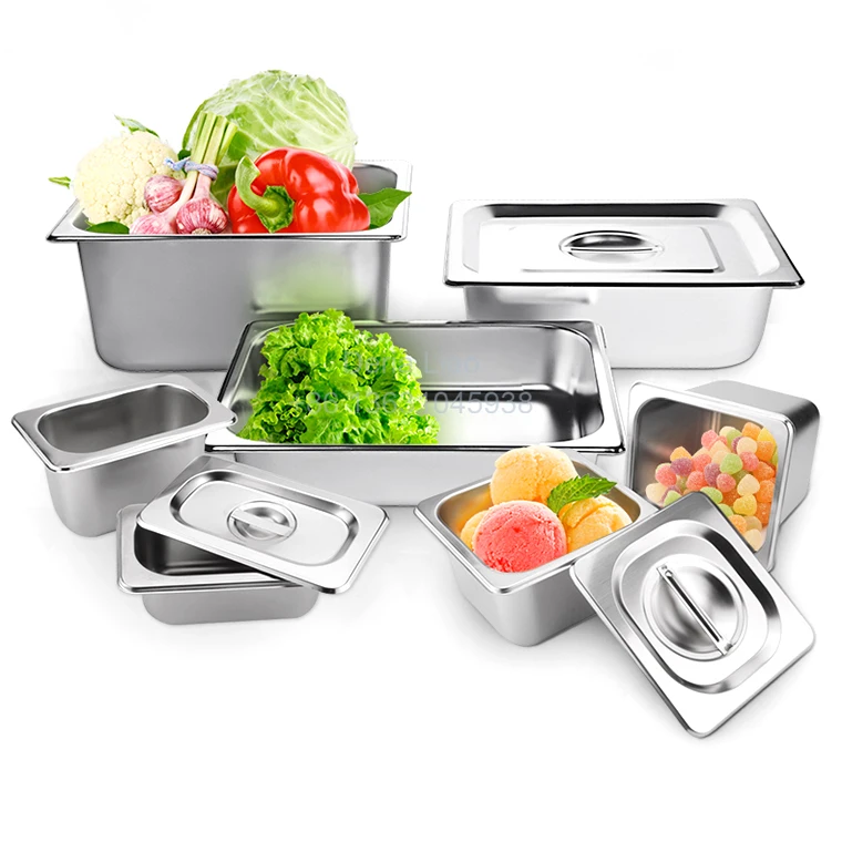 Factory High Quality Cheap Price Full Size Hotel Kitchen Stainless Steel Food Gastronorm GN Container Pan with lid