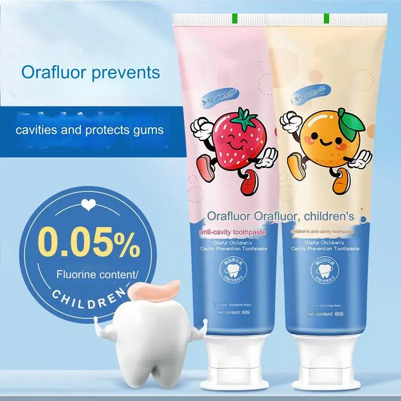 Anti-tooth decay toothpaste for children contains fluoride during dental caries
