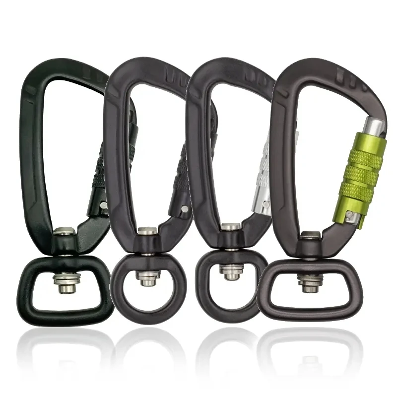 Custom Logo High Quality 5KN Aluminum Alloy Swivel Carabiner Snap Hook For Dog Leash/Outdoor Camping