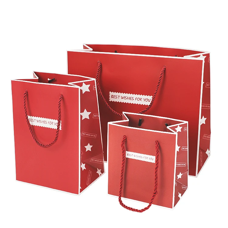 Wholesale Biodegradable blank gift packaging colored recyclable thickness brown white handles kraft paper bag