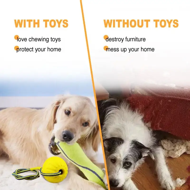 Wholesale interactive eva foam tough dog rope ball tugging ball floating toy