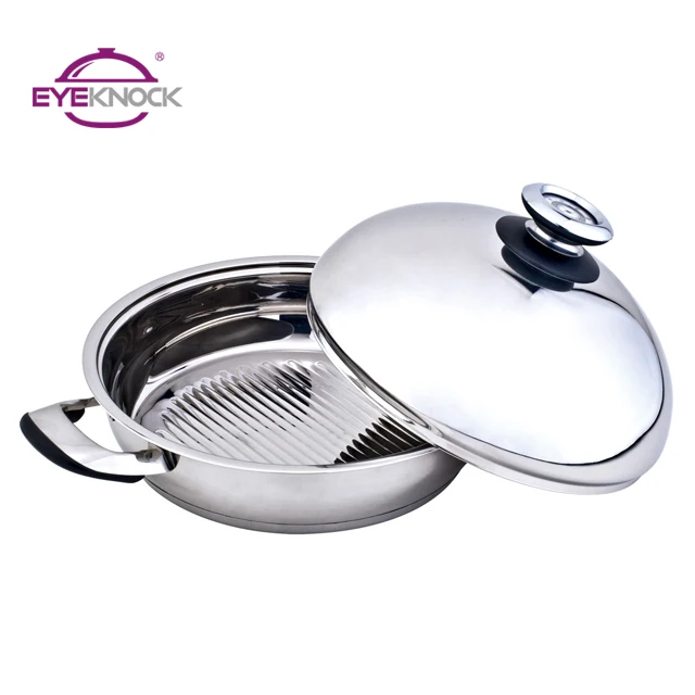 24cm High quality induction use dome lid stainless steel cooking pan
