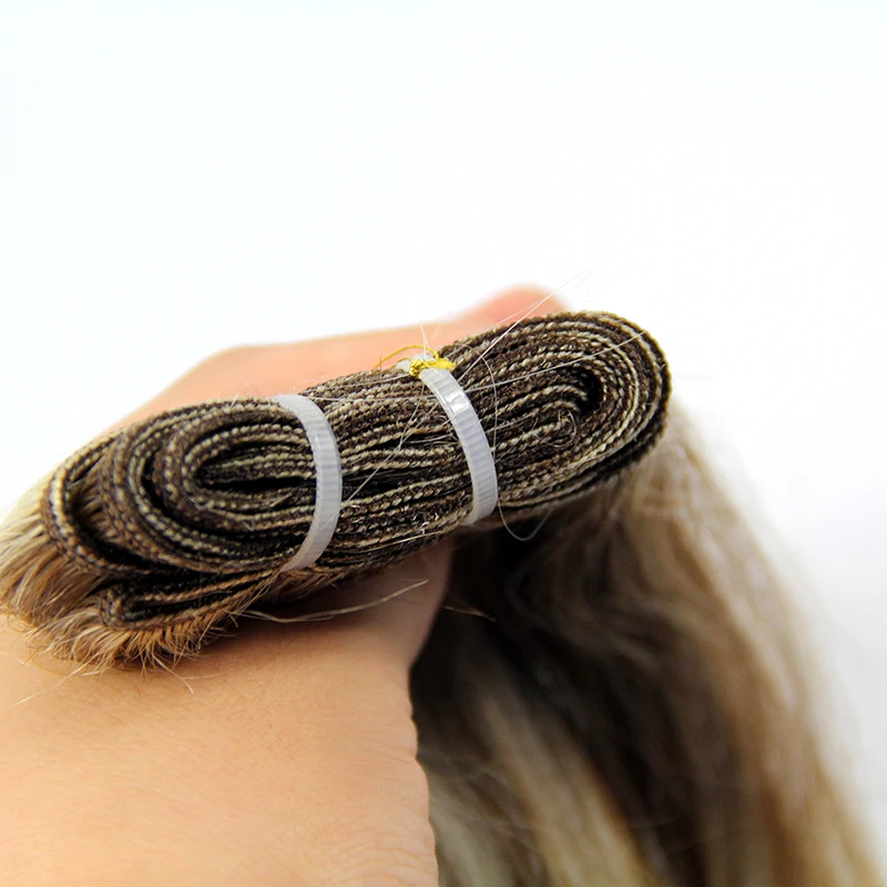 
Double Drawn Thick piano color 100 human hair extensions, cuticle aligned remy piano hair bundles, P6/613 piano hair extensions 