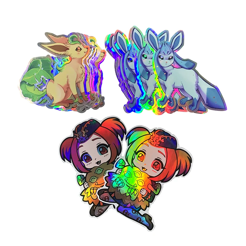 Custom Hologram Sticker Vinyl Die Cut PVC Vinyl Sticker Logo Printing