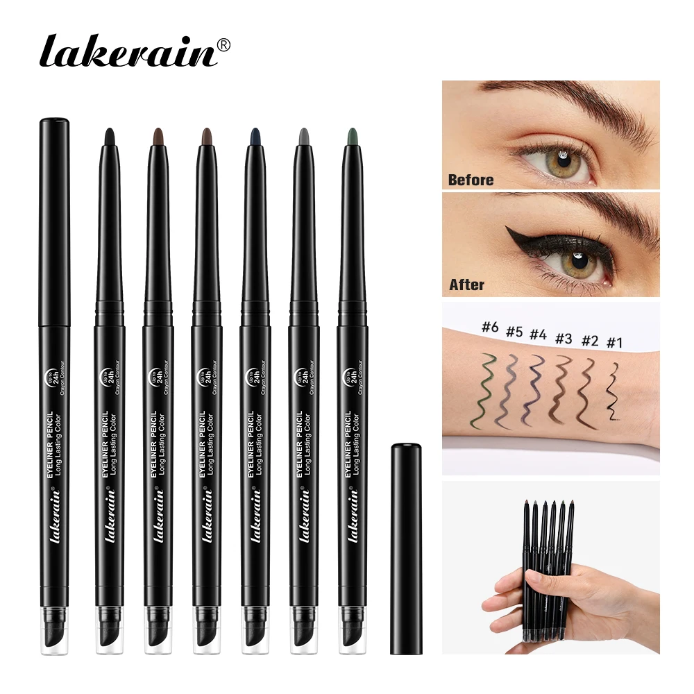 6 Colors Eyeliner Makeup Smooth Easy To Wear Lasting Eyes Waterproof Fashion Eyes Liner Pencils Eye Makeup Tool