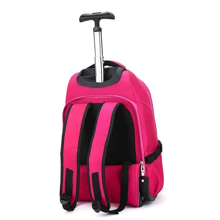 Backpack Multi use carry on flight bags rose red luggage trolley bag backpacks with wheels