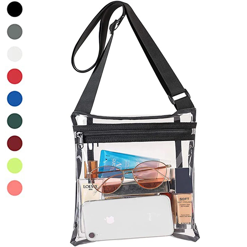 hard clear plastic crossbody bag cell phone,mesh man bags boys crossbody plastic,cheap transparent small crossbody bag clear