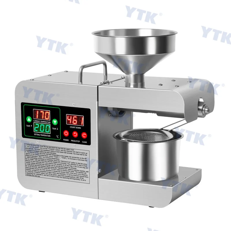 YTK-X8S Small Extraction Commercial Peanut Home Pumpkin Palm Sunflower Black Seed Olive Mini Cold Oil Press Machine