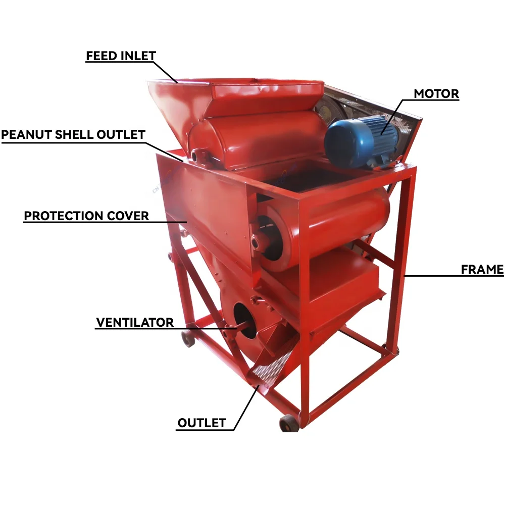 Factory Price Automatic Melon Seeds Peanut Shell Rice Peeling Machine For Home