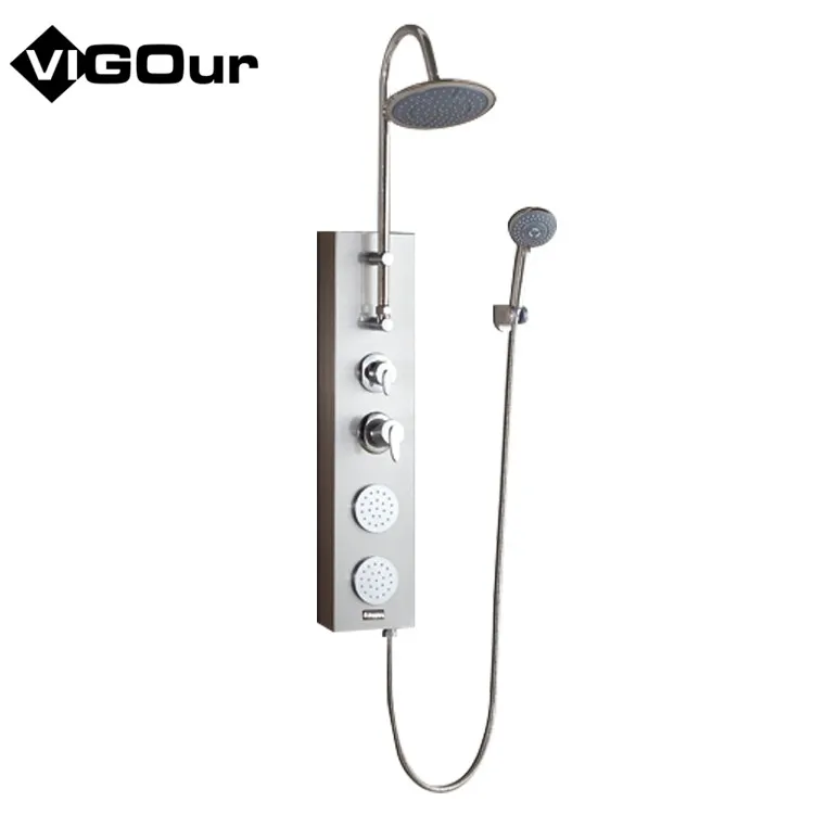 Bathroom Shower Equipment Rainfall Water Fall Shower Heads Wall Mount System Thermostatic Piano Key Set System