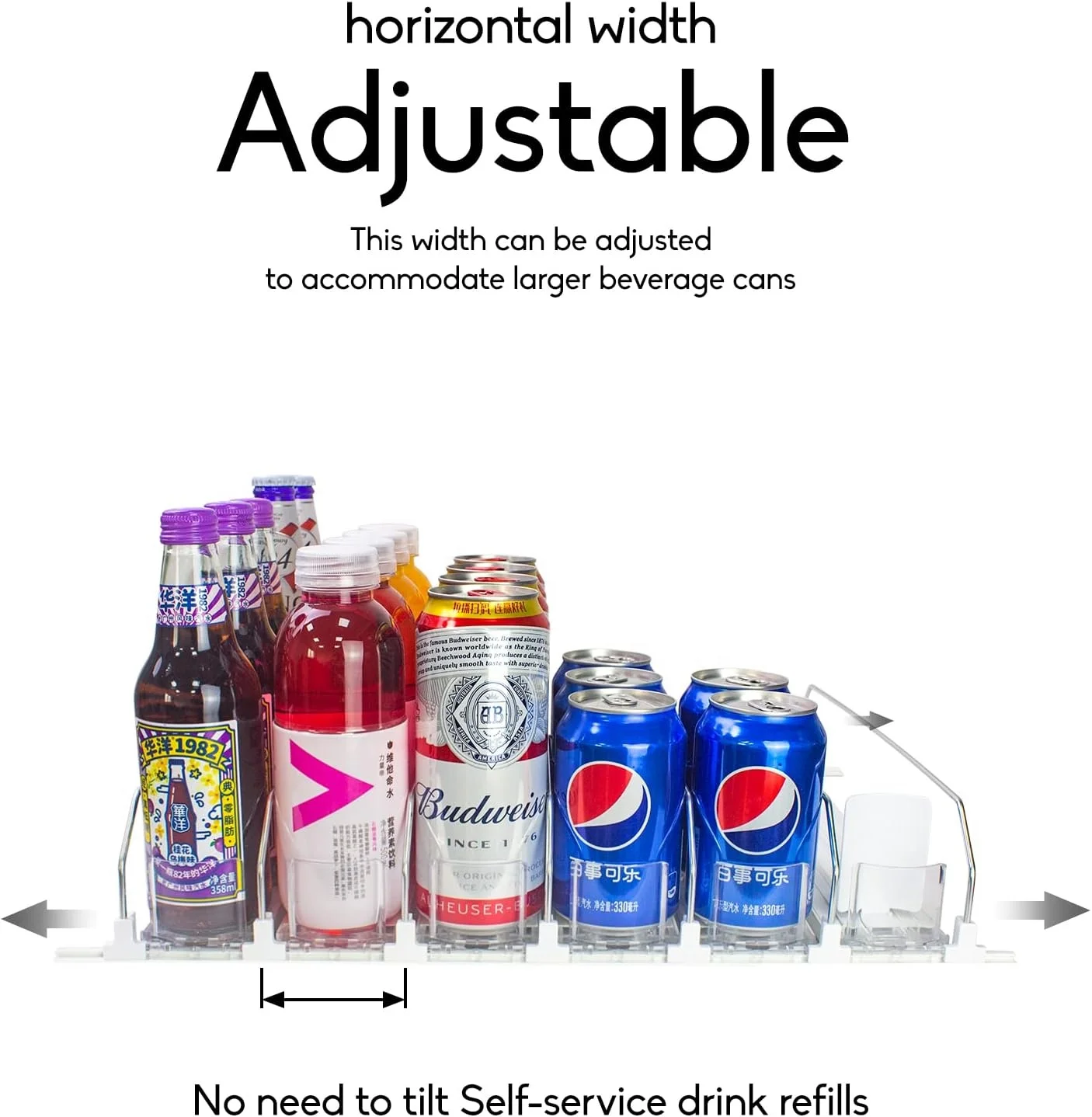 Soda Can Organizer Beverage Can Rack Shelf Pusher Glide