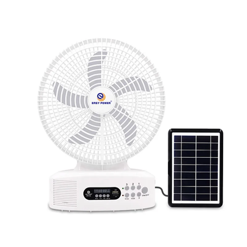 EP-312 popular tent fan solar battery USB fan AC DC fan with FM Radio and BT for fishing travel